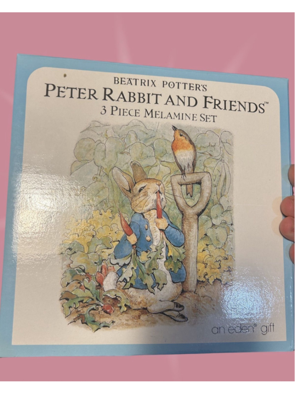 1991 Peter Rabbit and Friends 3PC Melamine Dish Set by Edin